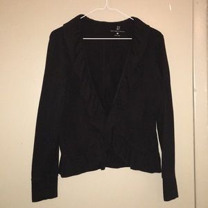 Black ruffled jacket
